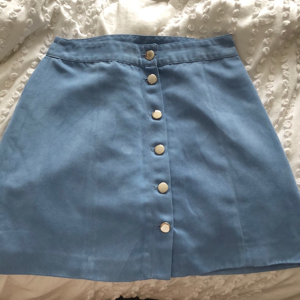 Blue suade skirt